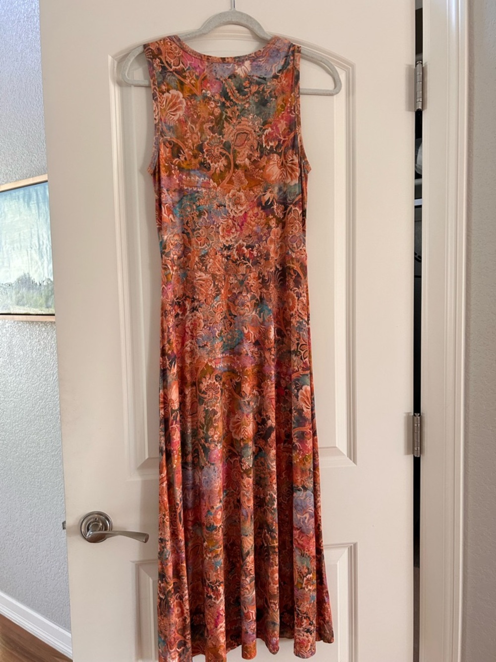 Peruvian Connection sleeveless maxi dress. Whimsical florals. Terracotta. Fairy - Picture 8 of 10